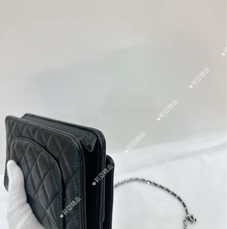 莉亞精品♡Chanel AP0250 黑銀 woc 全新閒置品-13