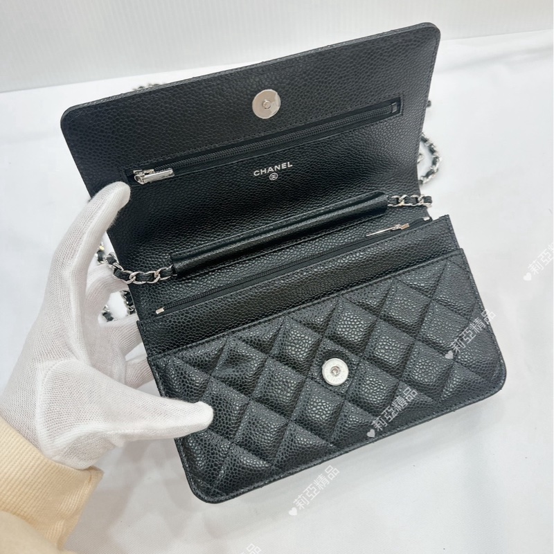 莉亞精品♡Chanel AP0250 黑銀 woc 全新閒置品-16