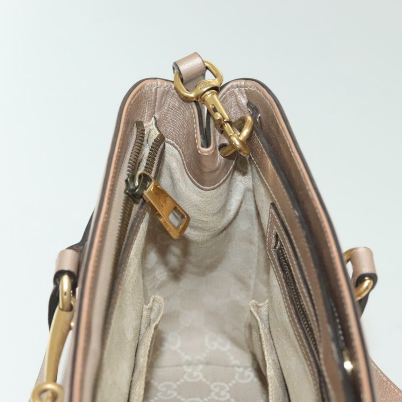 【日本直送】GUCCI 馬銜扣手提包 皮革 2way 金色 玫瑰金 319795 正品 133420-21