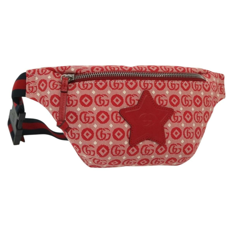 【日本直送】GUCCI 兒童雪莉線包帆布皮革紅銀色 502095 正品 138551-0