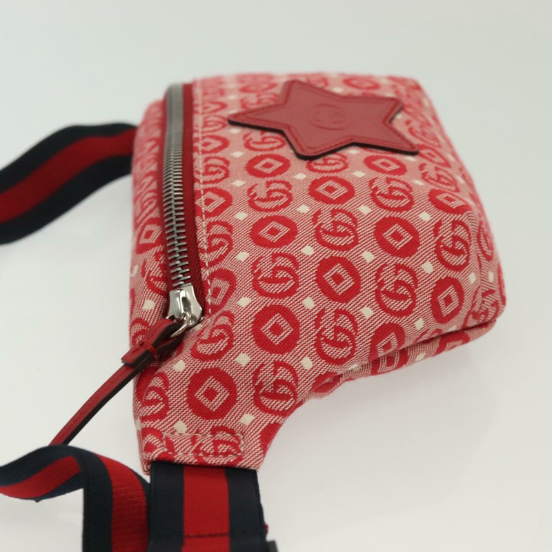 【日本直送】GUCCI 兒童雪莉線包帆布皮革紅銀色 502095 正品 138551-3