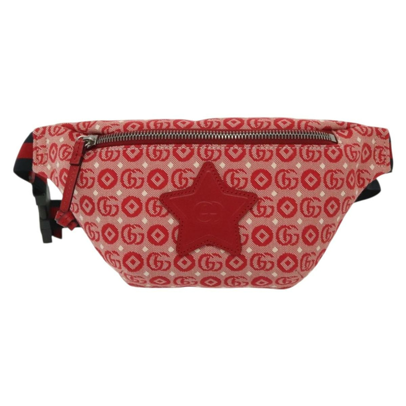 【日本直送】GUCCI 兒童雪莉線包帆布皮革紅銀色 502095 正品 138551-12