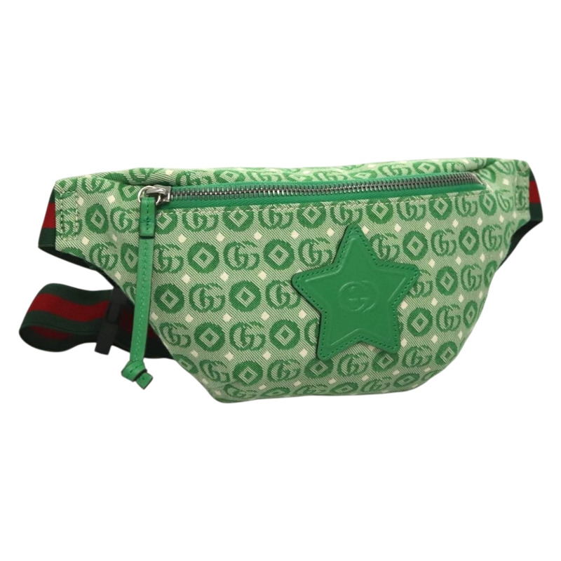 【日本直送】GUCCI 兒童雪莉包 帆布皮革 綠銀 502095 正品 138554-0