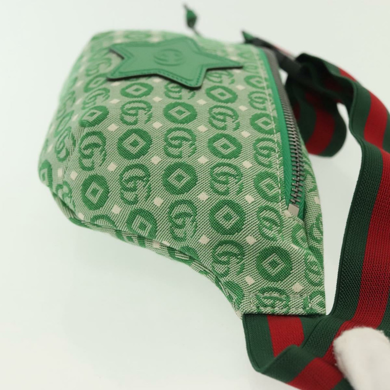 【日本直送】GUCCI 兒童雪莉包 帆布皮革 綠銀 502095 正品 138554-2