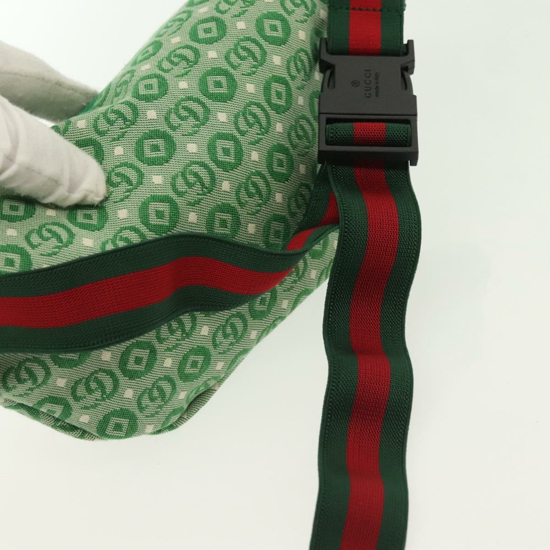 【日本直送】GUCCI 兒童雪莉包 帆布皮革 綠銀 502095 正品 138554-6