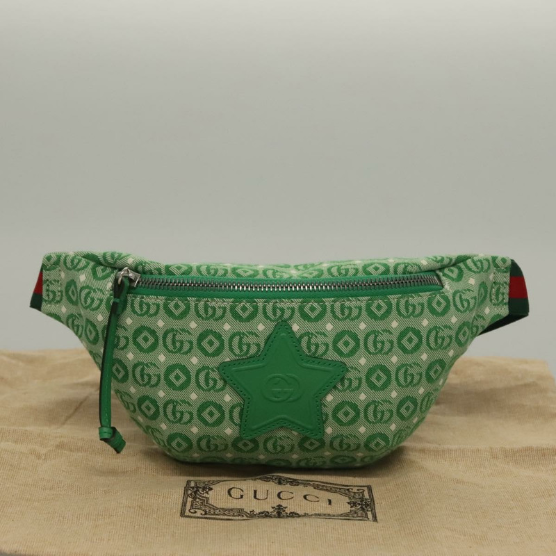 【日本直送】GUCCI 兒童雪莉包 帆布皮革 綠銀 502095 正品 138554-11