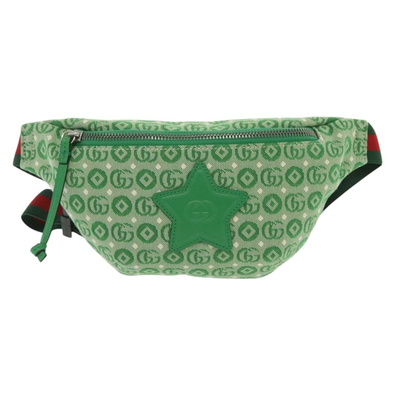 【日本直送】GUCCI 兒童雪莉包 帆布皮革 綠銀 502095 正品 138554-12