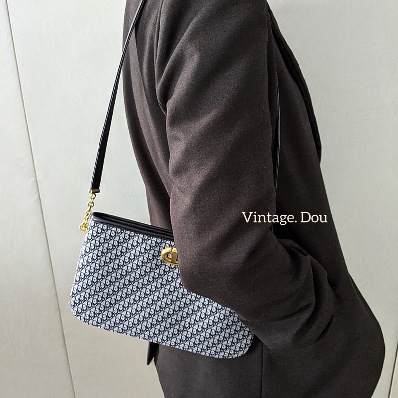 Dior vintage 老花手提肩背包-1