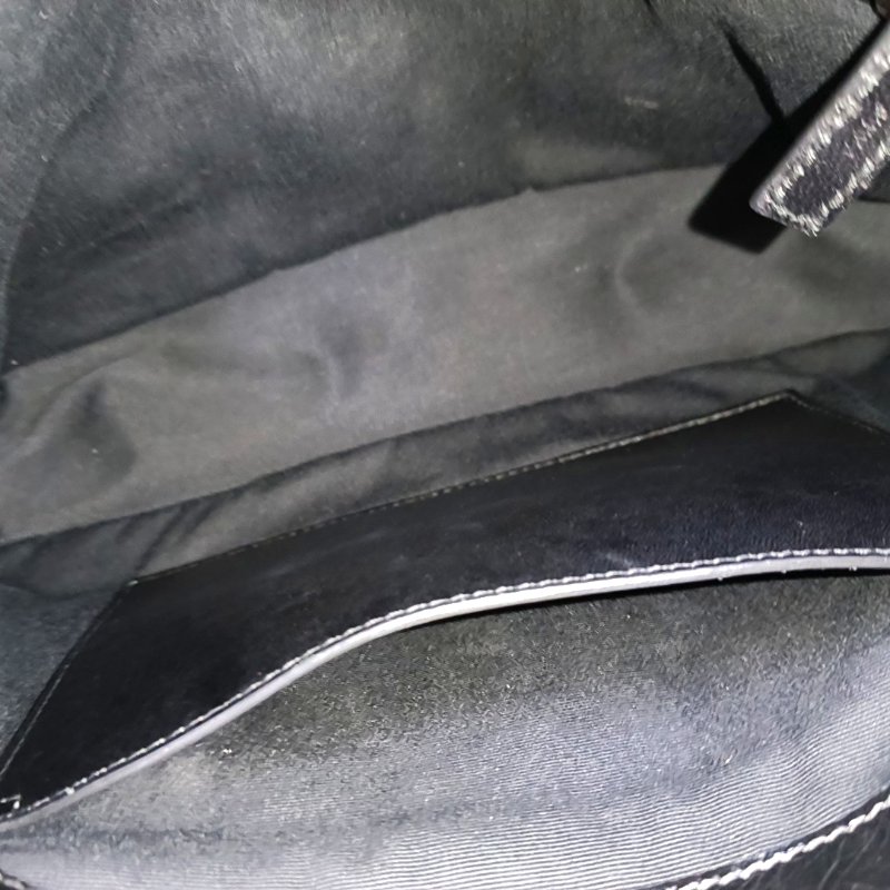 YSL NIKI中號 黑色牛皮V紋單肩包 釕色五金-14