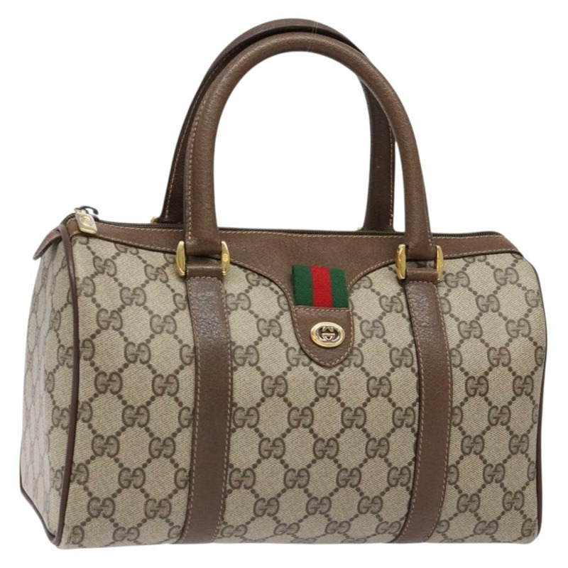 【日本直送】GUCCI GG Supreme Web Sherry Line 手提包 PVC 米金色 40 02 006 正品 139140-0