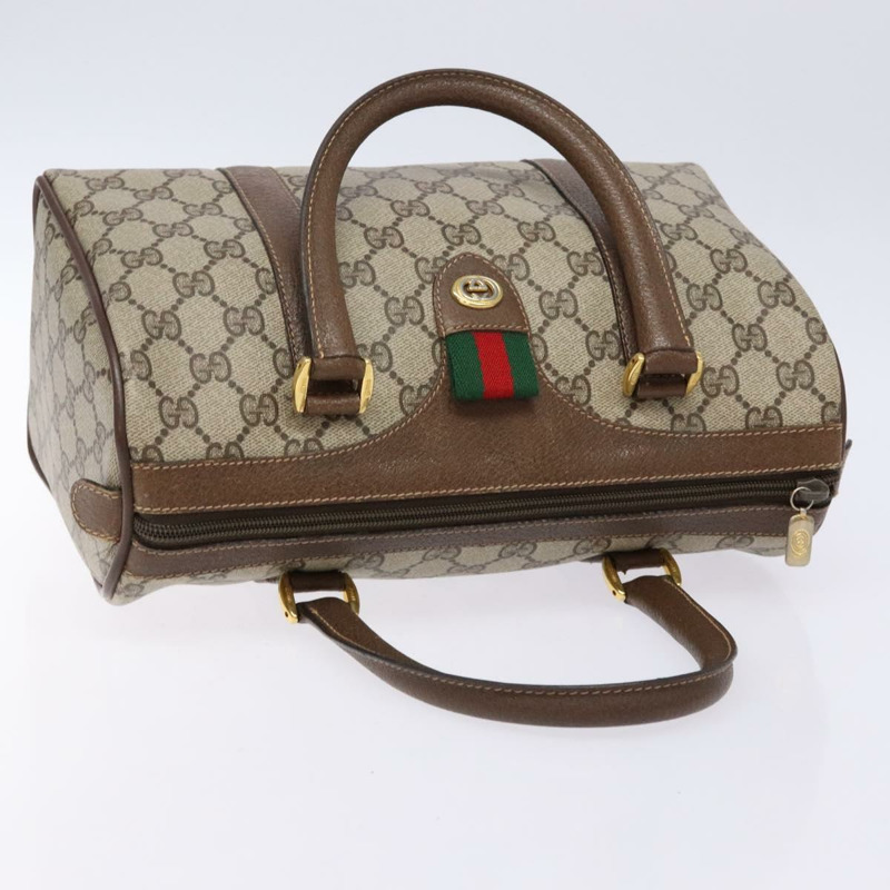 【日本直送】GUCCI GG Supreme Web Sherry Line 手提包 PVC 米金色 40 02 006 正品 139140-5
