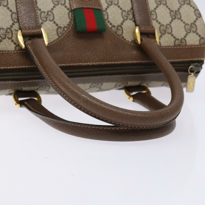 【日本直送】GUCCI GG Supreme Web Sherry Line 手提包 PVC 米金色 40 02 006 正品 139140-6