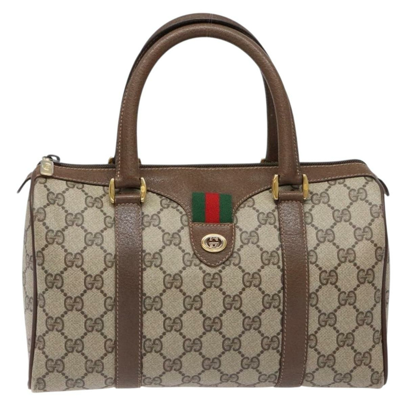 【日本直送】GUCCI GG Supreme Web Sherry Line 手提包 PVC 米金色 40 02 006 正品 139140-12
