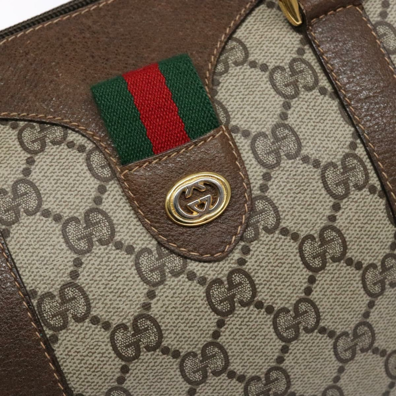 【日本直送】GUCCI GG Supreme Web Sherry Line 手提包 PVC 米金色 40 02 006 正品 139140-16