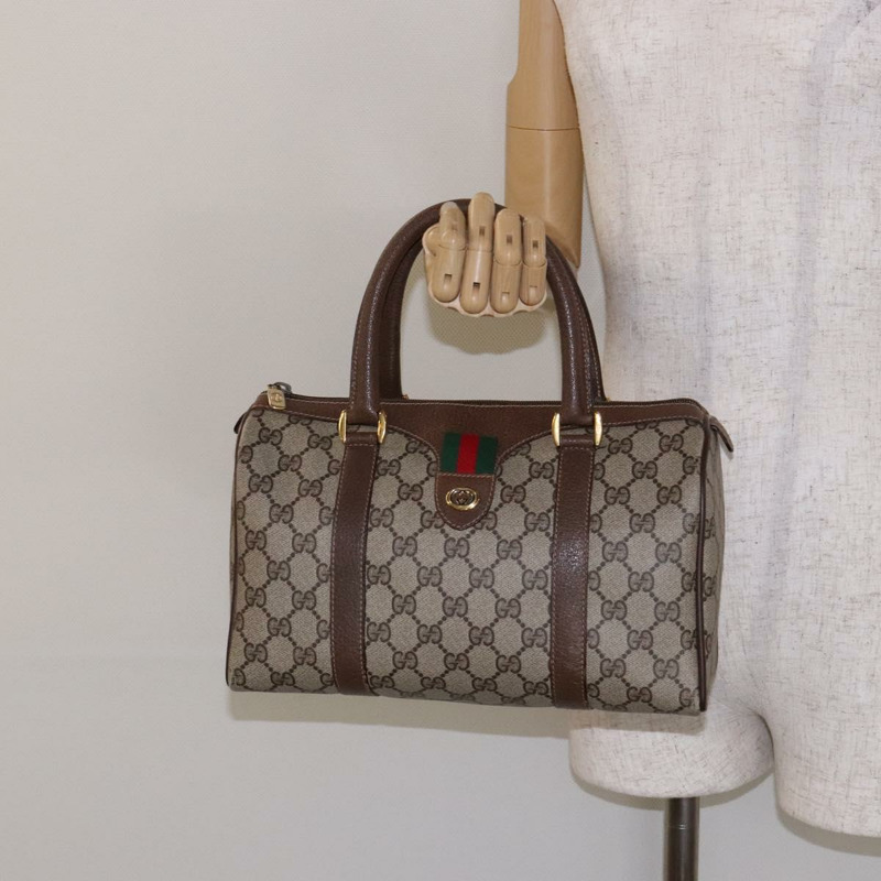 【日本直送】GUCCI GG Supreme Web Sherry Line 手提包 PVC 米金色 40 02 006 正品 139140-21