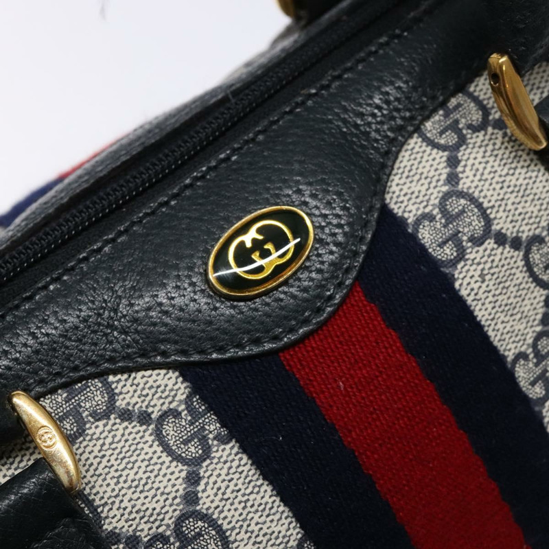 【日本直送】GUCCI GG Supreme Sherry Line 手提包 PVC 海軍藍金紅色 58 02 007 正品 139106-17