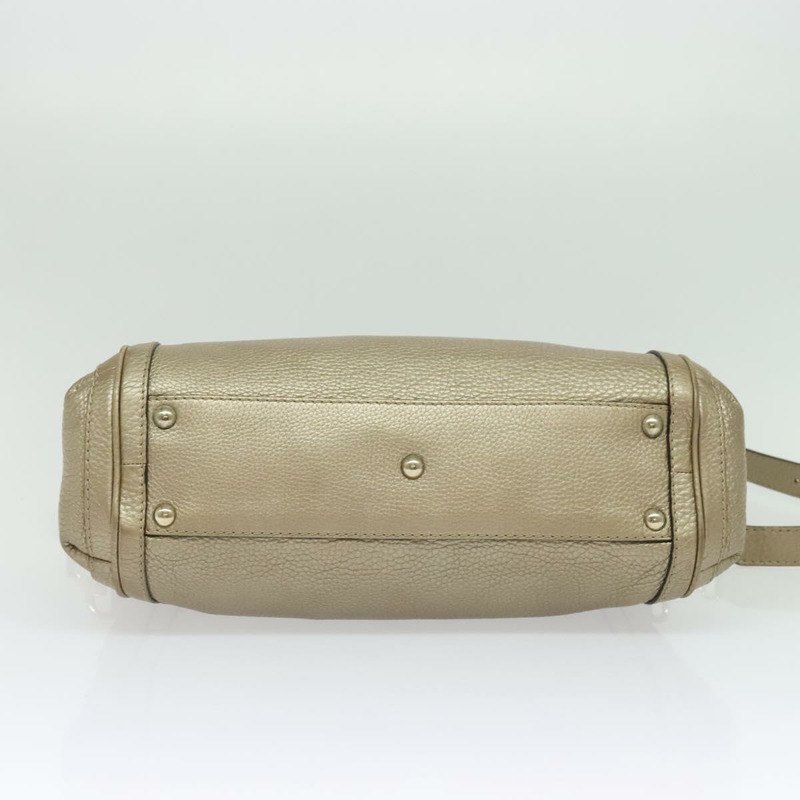 【日本直送】GUCCI 竹節手提包 皮革 2 向 金色 282300 正品 139306-4