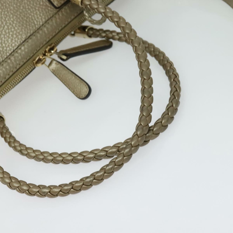 【日本直送】GUCCI 竹節手提包 皮革 2 向 金色 282300 正品 139306-6