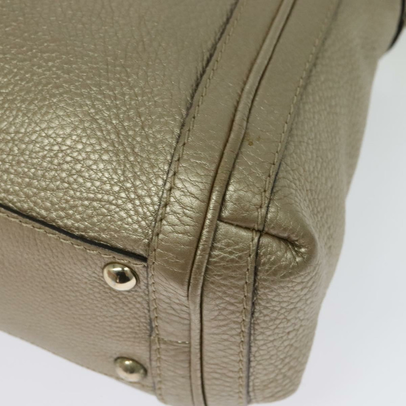 【日本直送】GUCCI 竹節手提包 皮革 2 向 金色 282300 正品 139306-9