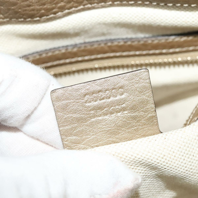 【日本直送】GUCCI 竹節手提包 皮革 2 向 金色 282300 正品 139306-11