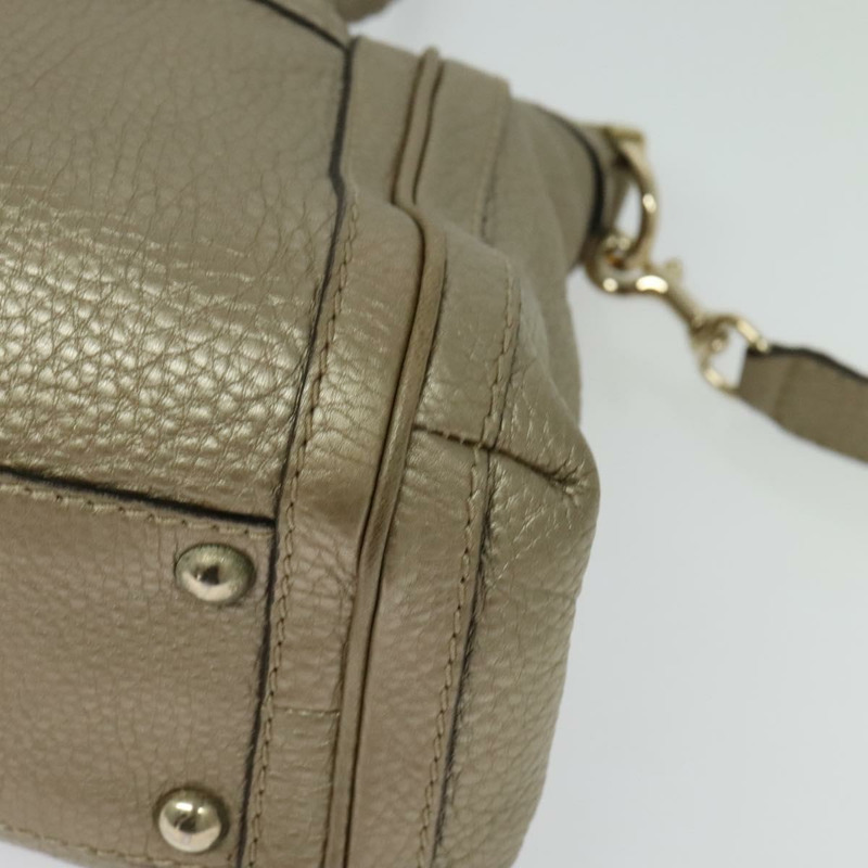【日本直送】GUCCI 竹節手提包 皮革 2 向 金色 282300 正品 139306-15