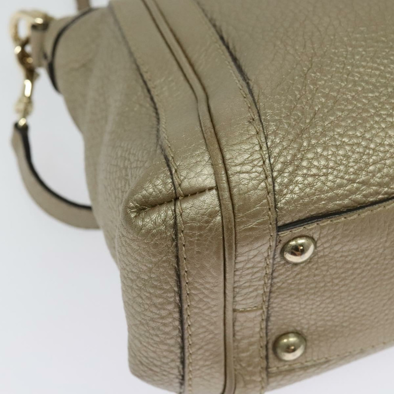 【日本直送】GUCCI 竹節手提包 皮革 2 向 金色 282300 正品 139306-16