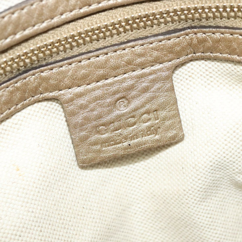 【日本直送】GUCCI 竹節手提包 皮革 2 向 金色 282300 正品 139306-19