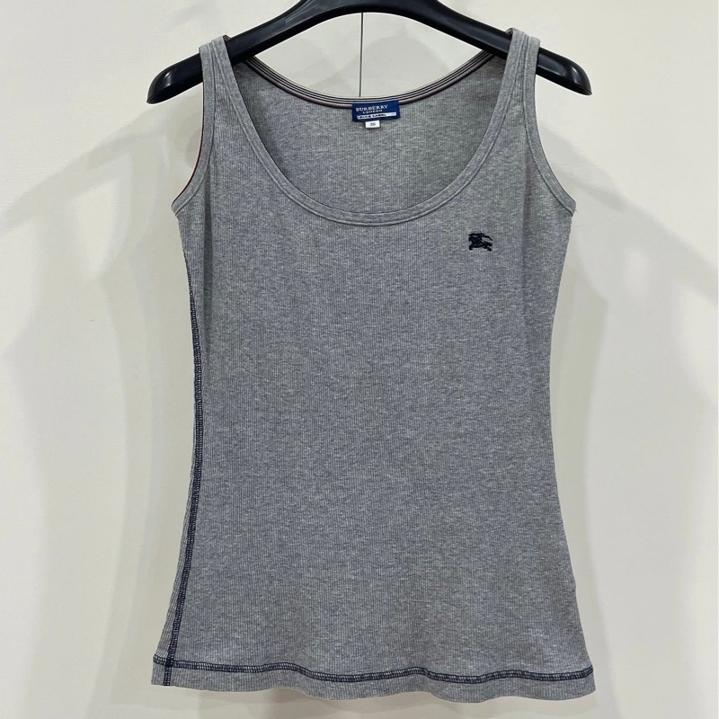 BURBERRY 藍標 坑條戰馬刺繡背心上衣-0