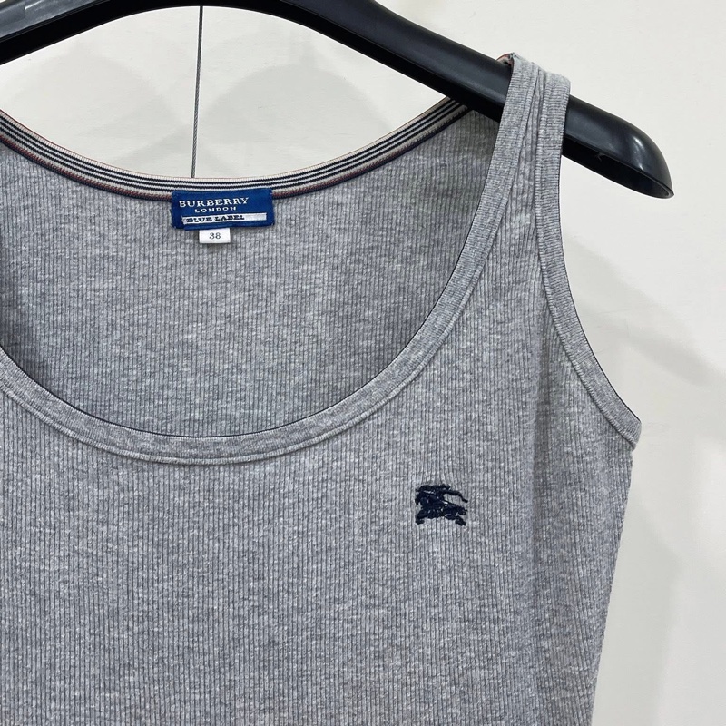 BURBERRY 藍標 坑條戰馬刺繡背心上衣-2