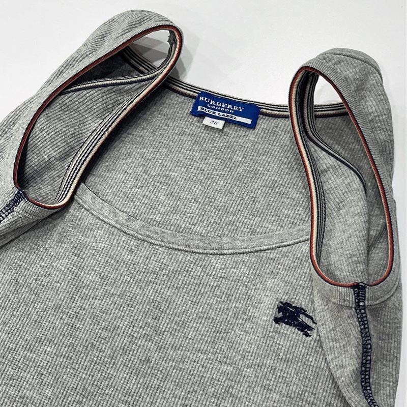 BURBERRY 藍標 坑條戰馬刺繡背心上衣-4