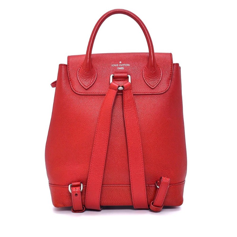 9成新 雙肩後背包 Louis Vuitton – Red Leather Lock Me Backpack II SC9073 (思英turauth-2
