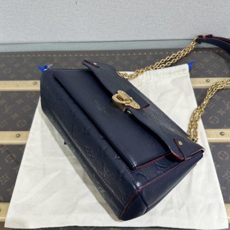 LV 金扣牛皮壓花vavin BB肩背斜背包25.5*15*8 98新配件盒子塵袋-3