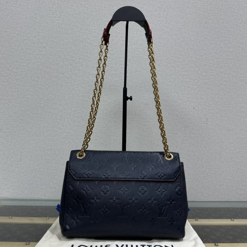 LV 金扣牛皮壓花vavin BB肩背斜背包25.5*15*8 98新配件盒子塵袋-6