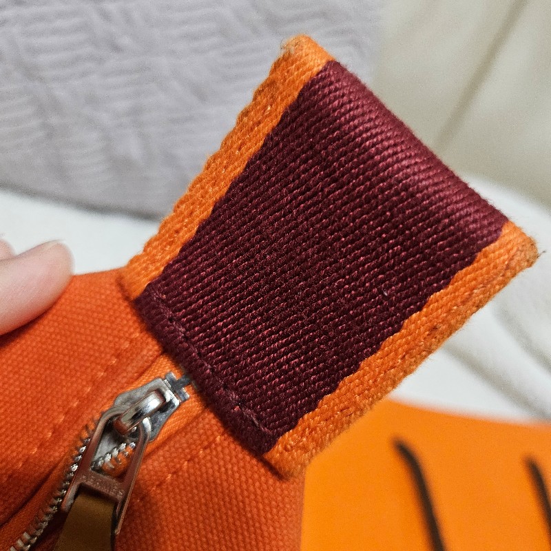 ✨️HERMES 橘色飯盒包-化妝包（送絲巾)✨️-7