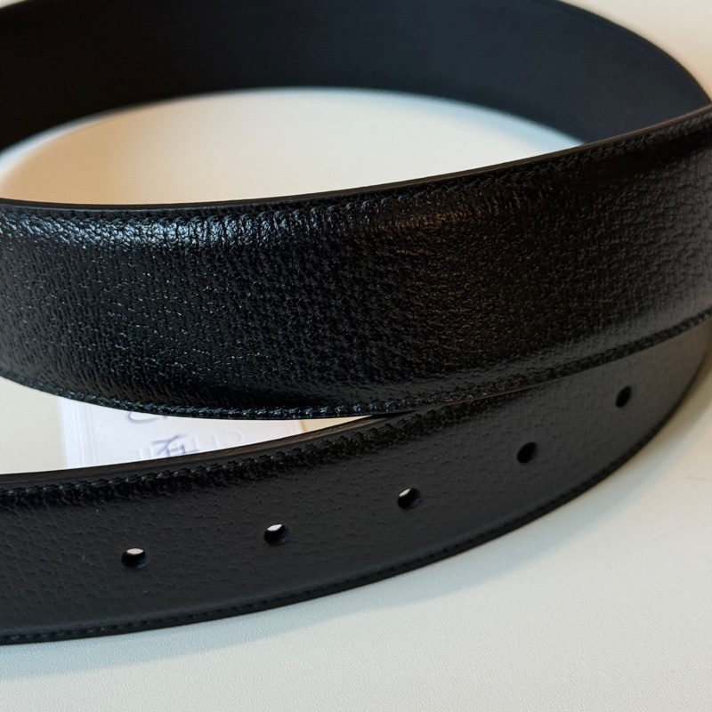 『全新閒置』Gucci古馳仿舊金屬扣環小牛皮腰帶/皮帶80cm-6