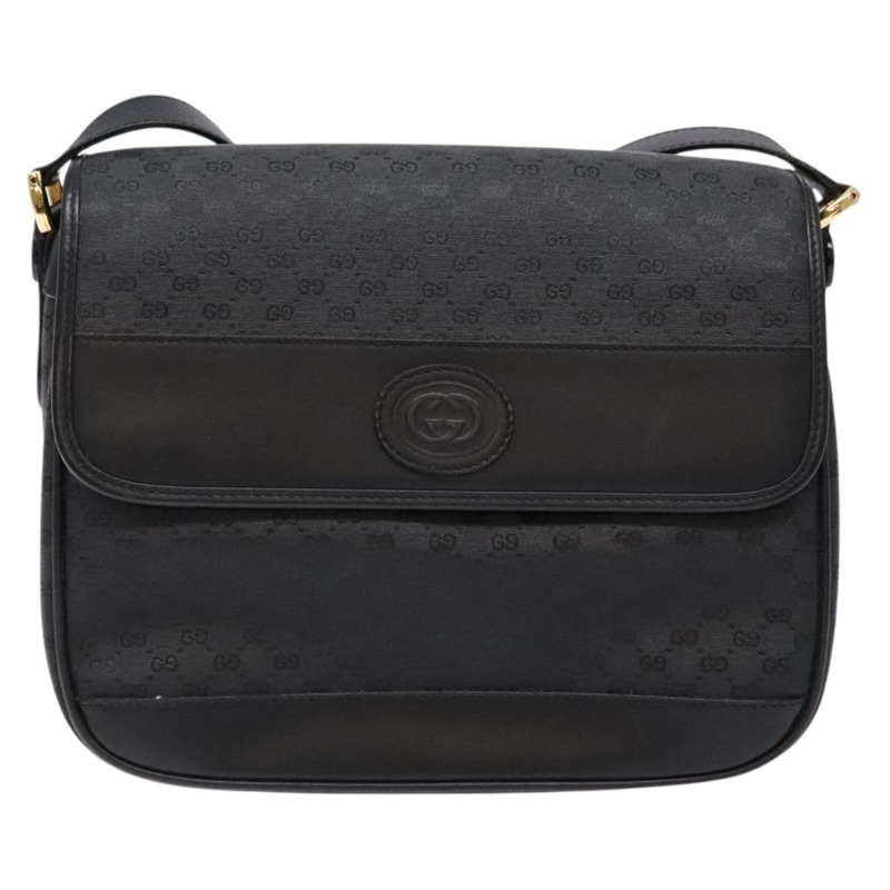 【日本直送】GUCCI 微型 GG Supreme 單肩包 PVC 黑金 001 14 0925 正品 137566-12
