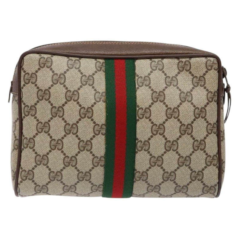 【日本直送】GUCCI GG Supreme Web Sherry Line 手拿包 PVC 米色 156 01 012 正品 139363-1
