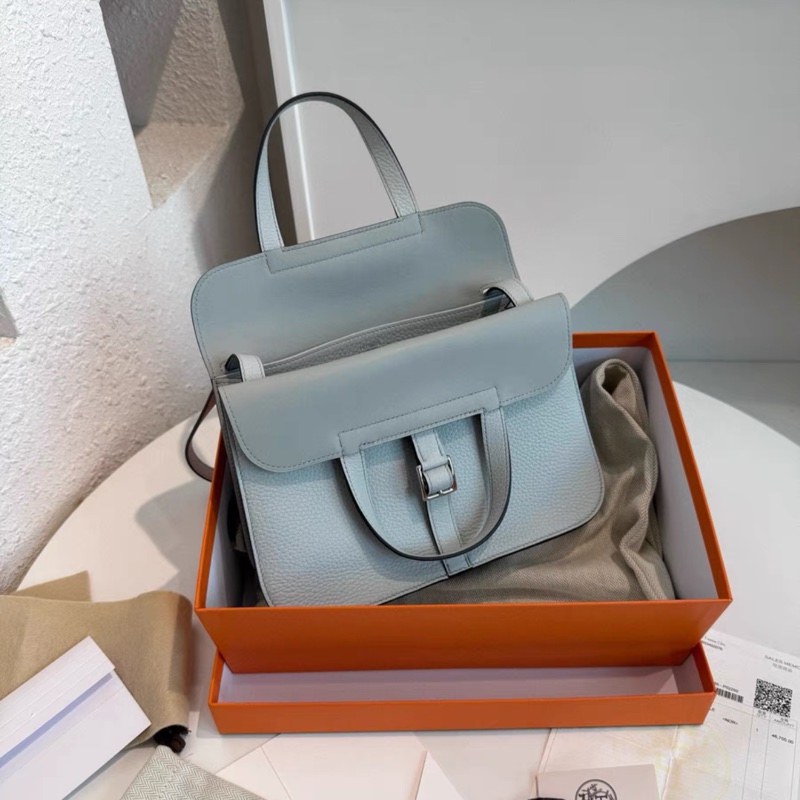 大全套Hermes愛馬仕 Halzan31 聖杯藍 銀扣 哈喇子 w刻 絕美高級感-5