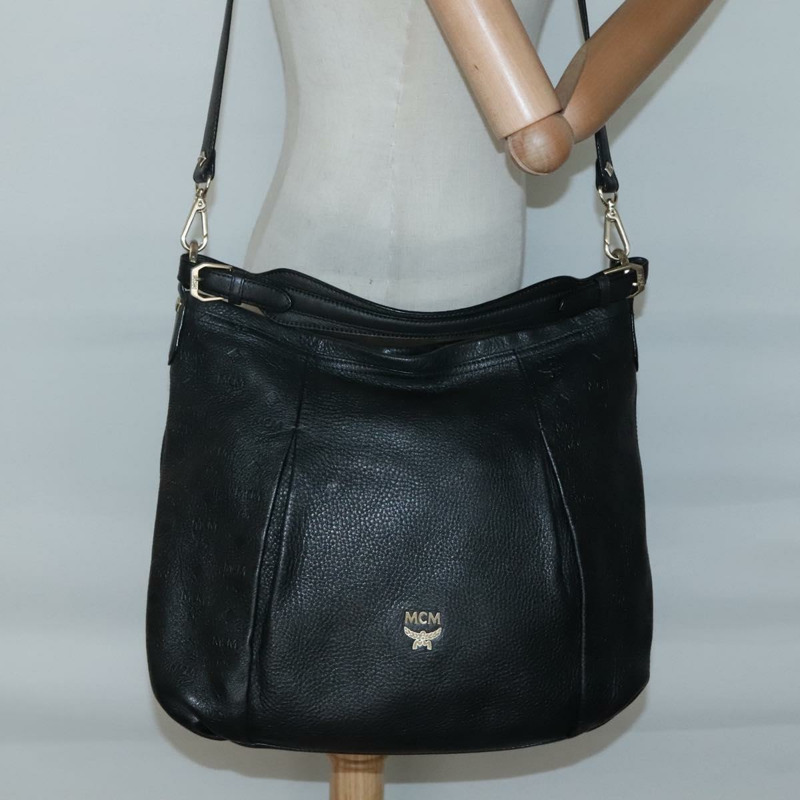 【日本直送】MCM Vicetos 標誌單肩包 皮革 2 向 黑色 正品 133981-21