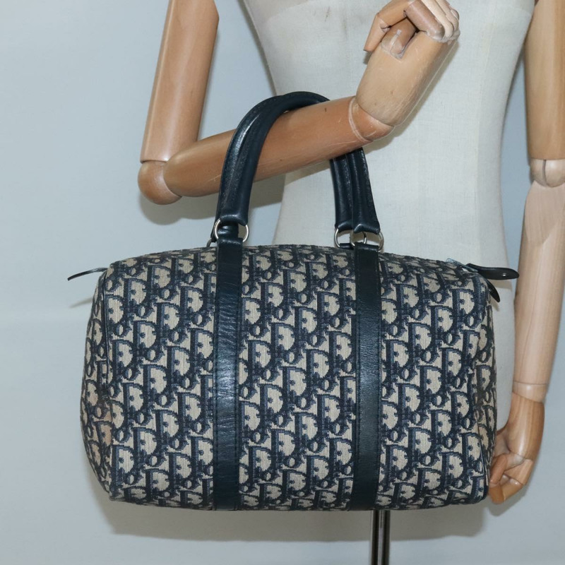 【日本直送】Christian Dior Trotter 帆布手提包 海軍藍銀色 正品 133816-18