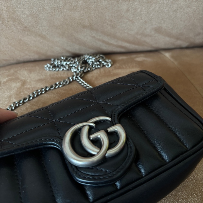 Gucci marmont supermini黑銀-3