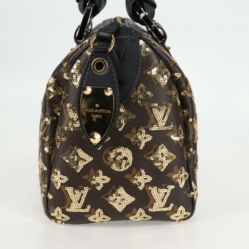 【日本直送】路易威登 Monogram Eclipse 亮片 Speedy 30 包 金色 M40244 正品 yk18412M-3