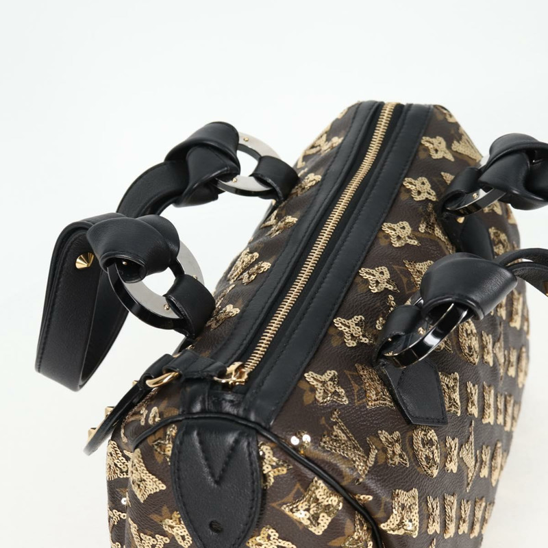 【日本直送】路易威登 Monogram Eclipse 亮片 Speedy 30 包 金色 M40244 正品 yk18412M-5