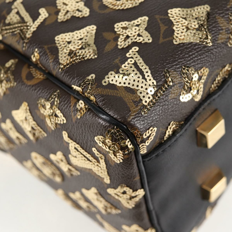 【日本直送】路易威登 Monogram Eclipse 亮片 Speedy 30 包 金色 M40244 正品 yk18412M-11