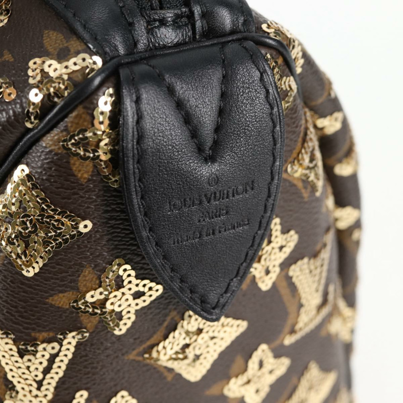 【日本直送】路易威登 Monogram Eclipse 亮片 Speedy 30 包 金色 M40244 正品 yk18412M-13