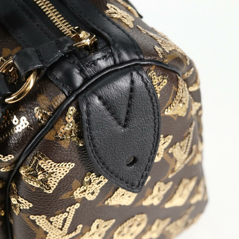 【日本直送】路易威登 Monogram Eclipse 亮片 Speedy 30 包 金色 M40244 正品 yk18412M-14