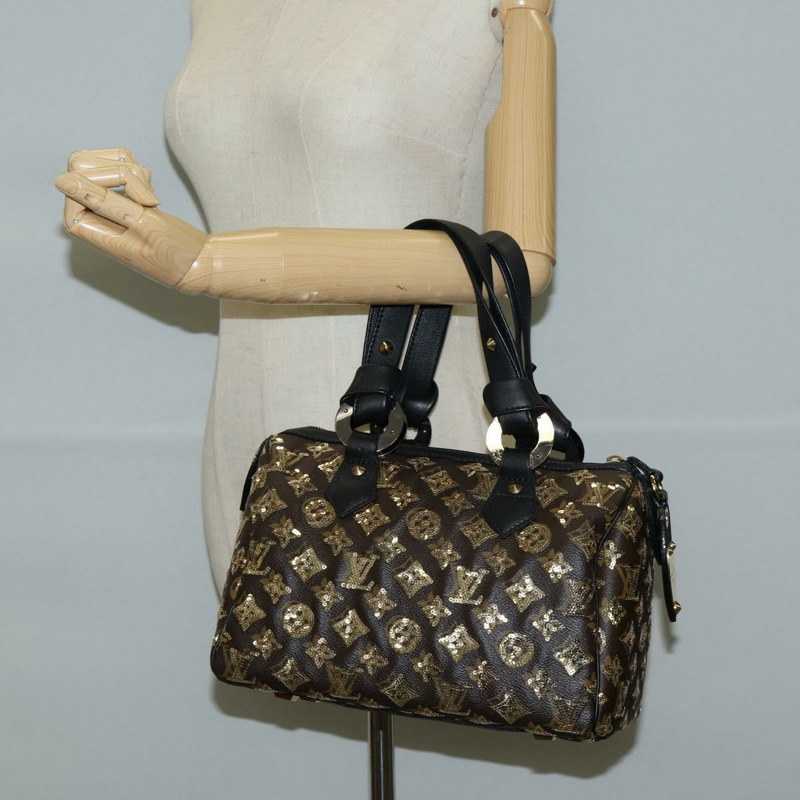 【日本直送】路易威登 Monogram Eclipse 亮片 Speedy 30 包 金色 M40244 正品 yk18412M-24