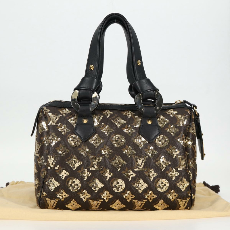 【日本直送】路易威登 Monogram Eclipse 亮片 Speedy 30 包 金色 M40244 正品 yk18412M-25