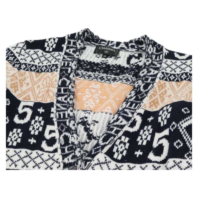 【日本直送】香奈兒長羊毛開襟衫 海軍藍 CC 正品 am8646-2