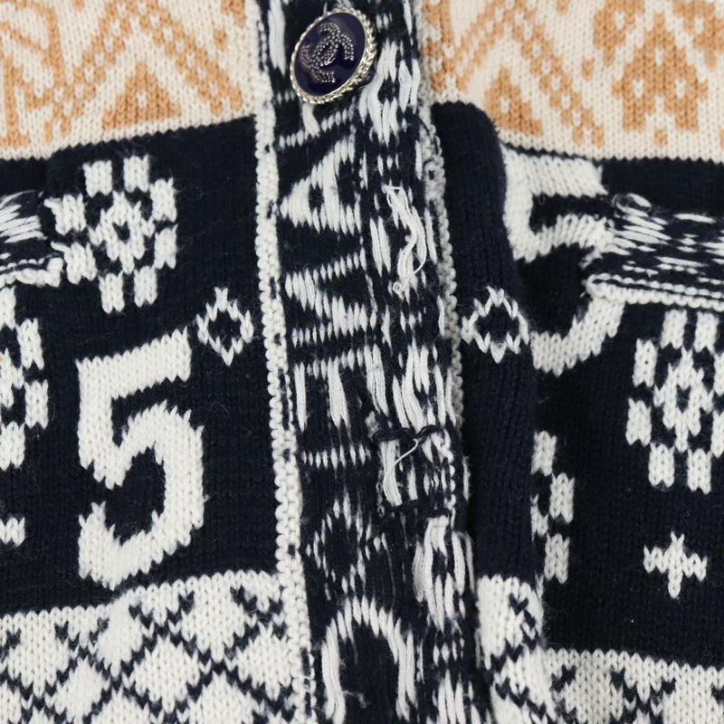 【日本直送】香奈兒長羊毛開襟衫 海軍藍 CC 正品 am8646-4